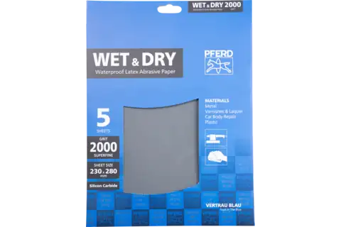 POS waterproof paper-backed abrasive sheet 230x280 mm BP-W ECO PAINT SiC2000 for working on paint 3