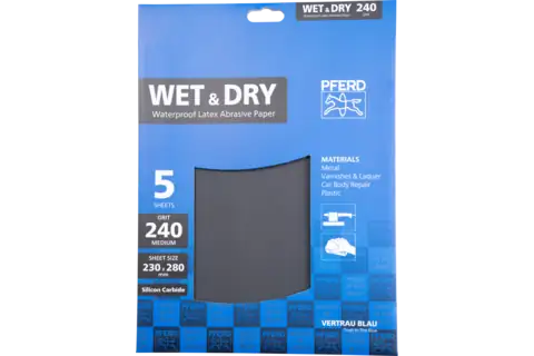 POS waterproof paper-backed abrasive sheet 230x280 mm BP-W ECO PAINT SiC240 for working on paint 3