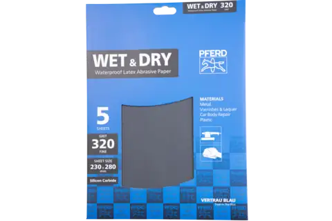 POS waterproof paper-backed abrasive sheet 230x280 mm BP-W ECO PAINT SiC320 for working on paint 3
