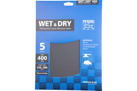 POS waterproof paper-backed abrasive sheet 230x280 mm BP-W ECO PAINT SiC400 for working on paint 3