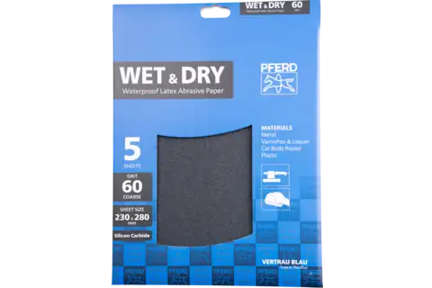 POS waterproof paper-backed abrasive sheet 230x280 mm BP-W ECO PAINT SiC60 for working on paint 3
