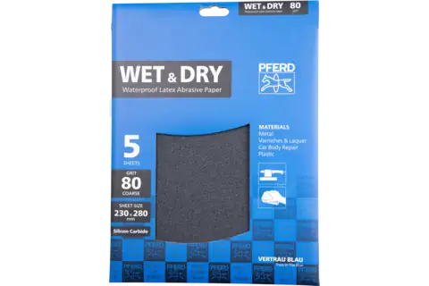 POS waterproof paper-backed abrasive sheet 230x280 mm BP-W ECO PAINT SiC80 for working on paint 3