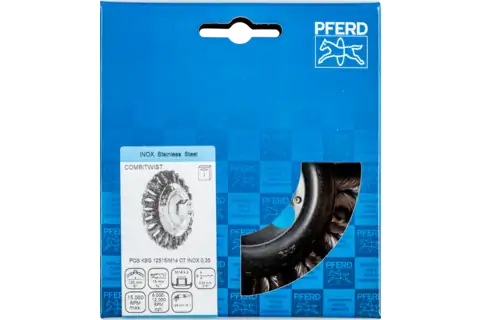 COMBITWIST Kegelbürste gezopft KBG Ø 125x15 mm M14 Edelstahl-Draht-Ø 0,35 mm Winkelschleifer 2