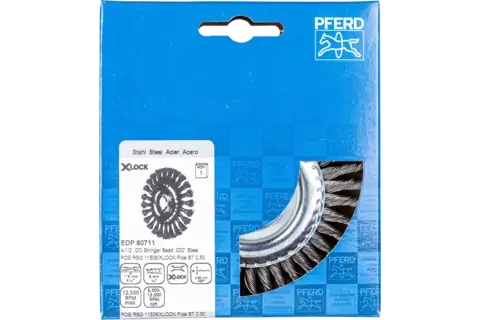 Stringer Bead Wheel Brush 4-1/2" Dia .020 Carbon Steel X-LOCK 2
