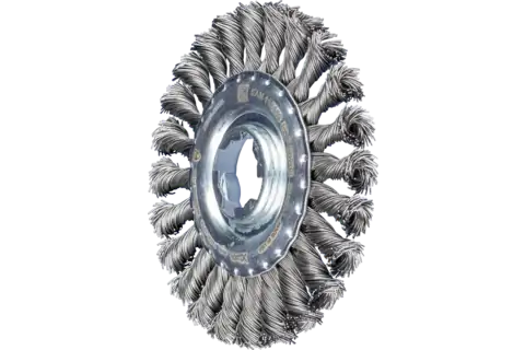 Wheel brush knotted RBG dia. 115x12 hole 22.2 mm/X-LOCK steel wire dia. 0.50 mm angle grinders 1