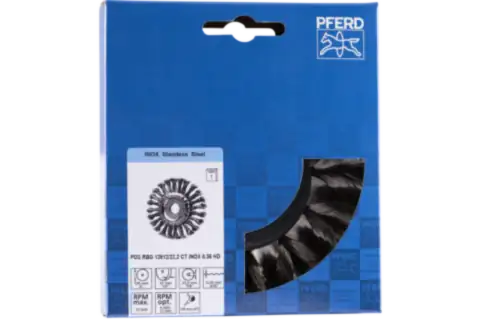 Carda redonda POS COMBITWIST trenzada RBG HD Ø 125x12x22,2 mm, alambre de acero inoxidable Ø 0,35 mm, amoladora angular 2