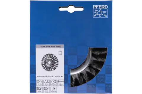 Carda redonda POS COMBITWIST trenzada RBG HD Ø 125x12x22,2 mm, alambre de acero Ø 0,50mm amoladora angular 2