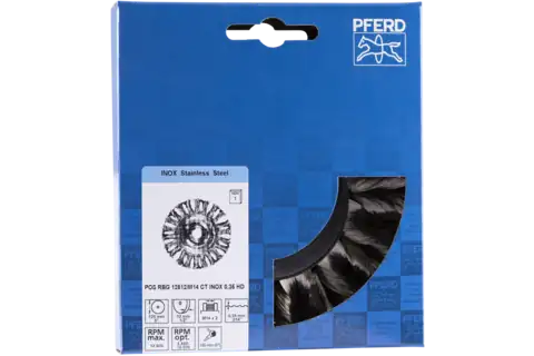 Carda redonda POS COMBITWIST trenzada RBG HD Ø 125x12 mm M14, alambre de acero inoxidable Ø 0,35 mm, amoladora angular 2