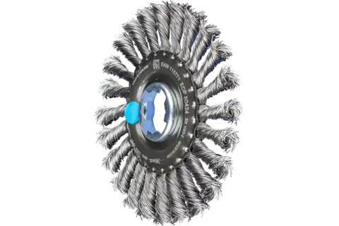 Wheel brush knotted RBG dia. 125x12 hole 22.2 mm/X-LOCK stainless steel wire dia. 0.50 mm angle grinders 1