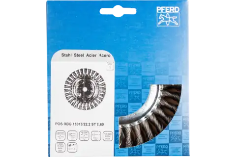 Wheel brush knotted RBG dia. 150x13x22.2 mm steel wire dia. 0.60 angle grinders 2