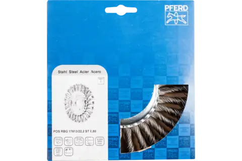 Wheel brush knotted RBG dia. 178x13x22.2 mm steel wire dia. 0.80 mm angle grinders 2