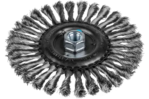 Wheel brush knotted RBG dia. 178x13 mm M14 stainless steel wire dia. 0.35 mm angle grinders 1