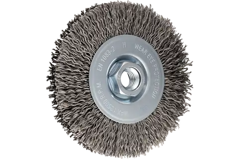 Wheel brush crimped RBU dia. 115x15 mm M14 stainless steel cord wire dia. 0.30 mm angle grinders 1