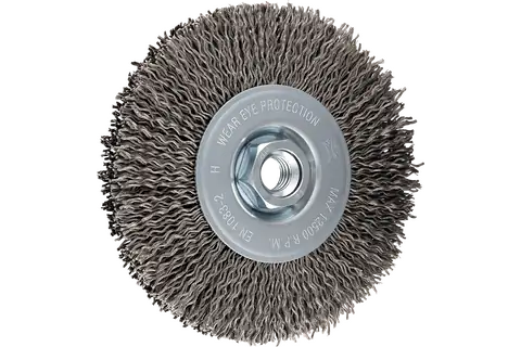 Wheel brush crimped RBU dia. 125x15 mm M14 stainless steel cord wire dia. 0.30 mm angle grinders 1