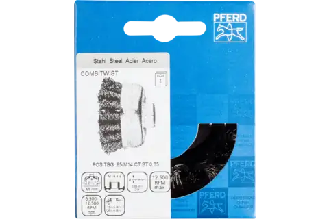 COMBITWIST cup brush knotted TBG dia. 65 mm M14 steel wire dia. 0.35 mm angle grinders (1) 2
