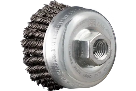 POS cup brush 2 rows knotted TBG HD dia. 65 mm M14 steel wire dia. 0.50 mm angle grinders 1