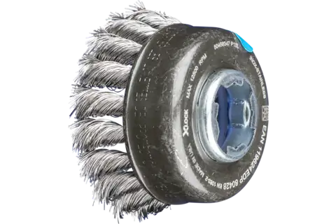 Cup brush knotted TBG dia. 65 mm hole 22.2 mm/X-LOCK stainless steel wire dia. 0.35 mm angle grinders 1