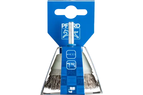 Cup brush crimped TBU dia. 50 mm shank dia. 6 mm stainless steel wire dia. 0.30 2