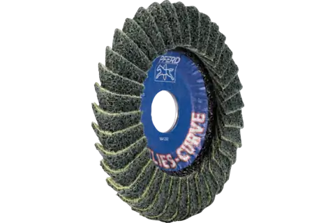 Disco de láminas lijadoras POLIVLIES CURVE PVL-R de corindón, Ø 115 mm, agujero 22,23 mm, A240M para lijado fino de cordones en ángulo 4