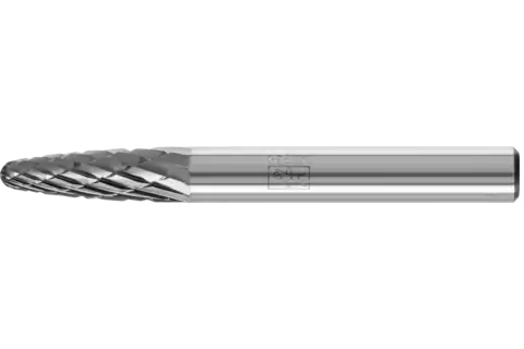 Tungsten carbide burr tree shape with radius end RBF dia. 06x18mm shank dia. 6mm Z3P HICOAT universal 1