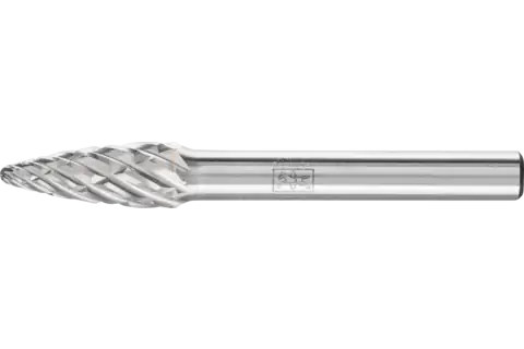Tungsten carbide high-performance burr STEEL tree shape with radius end RBF dia. 08x20 mm shank dia. 6 mm for steel 1