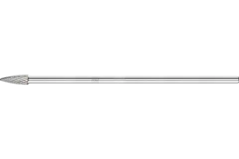 Tungsten carbide burr tree shape with radius end RBF dia. 08x20mm shank dia. 6x150mm Z3P universal medium cross cut 1