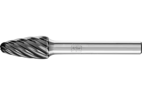 Fraise lime carbure hautes performances INOX, ogive à bout arrondi RBF Ø 10x20 mm, tige Ø 6 mm HICOAT pour acier inoxydable 1