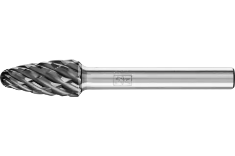 Fresa de metal duro de alto rendimiento STEEL forma árbol RBF Ø 10x20 mm, mango Ø 6 mm, HICOAT para acero 1