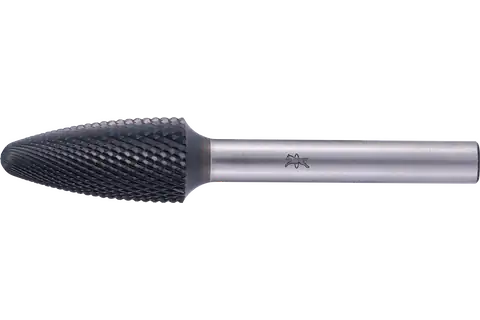 Tungsten carbide high-performance burr MICRO tree shape with radius end RBF dia. 12x25 mm shank dia. 6 mm HICOAT coated for finishing