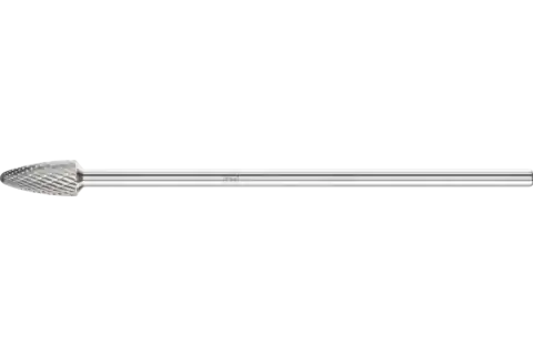 Tungsten carbide burr tree shape with radius end RBF dia. 12x25mm shank dia. 6x150mm Z3P universal medium cross cut 1