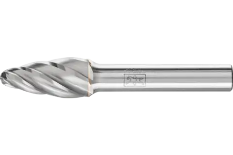 Tungsten carbide high-performance burr ALU tree shape with radius end RBF dia. 12x25mm shank dia. 8mm for aluminium/non-ferrous metals 1