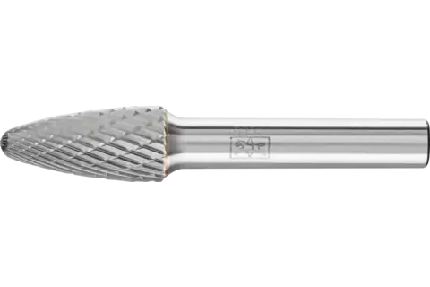 Tungsten carbide burr tree shape with radius end RBF dia. 12x25 mm shank dia. 8 mm Z3P universal medium cross cut 1
