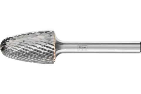 Fresa de metal duro de alto rendimiento TOUGH forma árbol RBF Ø 16x25 mm, mango Ø 6 mm, resistente a los golpes 1