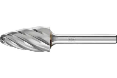 Tungsten carbide high-performance burr ALU tree shape with radius end RBF dia. 16x30mm shank dia. 6mm for aluminium/non-ferrous metals 1