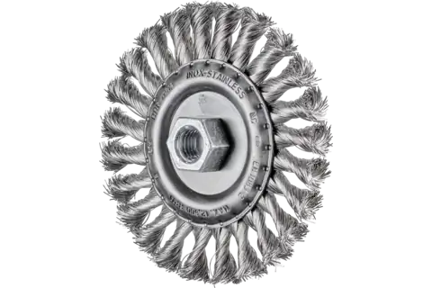 Wheel brush knotted RBG dia. 115x12 mm M14 stainless steel wire dia. 0.35 mm angle grinders 1
