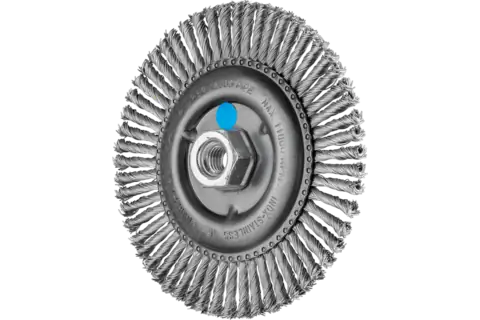 PSF Stringer Bead Wheel Brush 6" Dia .020 Stainless Steel 5/8-11" Thread 1