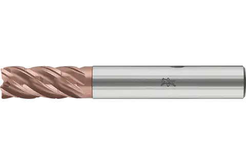 Performance Stainless solid carbide end mill with five flutes HCD5M, radius corner design with chip dividers, 2xD – imperial