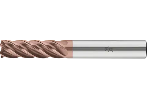Performance Stainless solid carbide end mill with five flutes HCD5M, radius corner design with chip dividers, 3xD – imperial