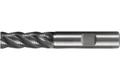 Solid tungsten carbide end mill dia. 20 mm, 4 blades, for roughing, 2xDC, chamfer 0.6 mm, AlCrN coating, HB shank, Universal 1