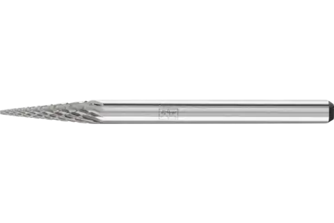Fresa de metal duro forma cónica en punta SKM Ø 03x11 mm, mango Ø 3 mm, Z4 semifino universal 1