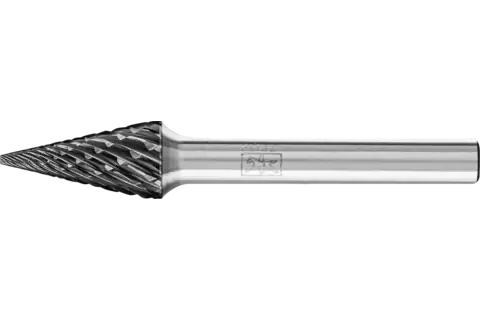 Tungsten carbide high-performance burr ALLROUND conical pointed SKM dia. 10x20mm shank dia. 6mm HICOAT universal 1
