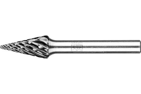 Tungsten carbide high-performance burr STEEL conical pointed SKM dia. 10x20 mm shank dia. 6 mm HICOAT steel 1