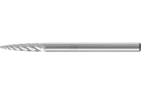 Fresa metallo duro per uso professionale INOX ogiva SPG Ø 03x13 mm, gambo Ø 3 mm per acciaio inox 1