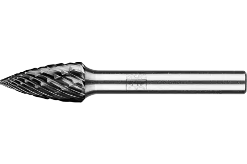 Hartmetall Hochleistungsfrässtift ALLROUND Spitzbogen SPG Ø 10x20mm Schaft-Ø 6mm HICOAT universal 1