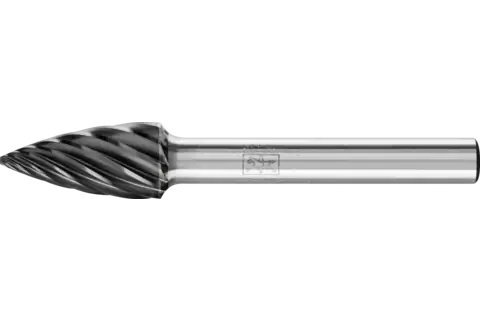 Tungsten carbide high-performance burr INOX pointed tree SPG dia. 10x20 mm shank dia. 6 mm HICOAT stainless steel 1