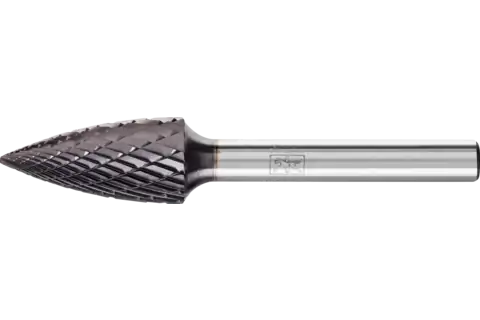 Fresa de metal duro ojival SPG Ø 12x25 mm, mango Ø 6 mm, Z3P medio universal, con dentado cruzado HICOAT 1