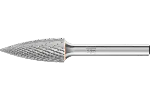 Tungsten carbide burr pointed tree SPG dia. 12x30 mm shank dia. 6 mm Z3P universal medium cross cut 1