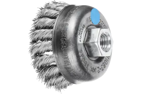 Cup brush knotted TBG dia. 65 mm M14 stainless steel wire dia. 0.35 mm angle grinders (1) 1