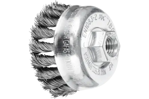 Cup brush knotted TBG dia. 65 mm M14 steel wire dia. 0.35 mm angle grinders (1) 1