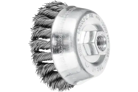 cup brush knotted TBG dia. 80mm M14 steel wire dia. 0.50mm angle grinders 1